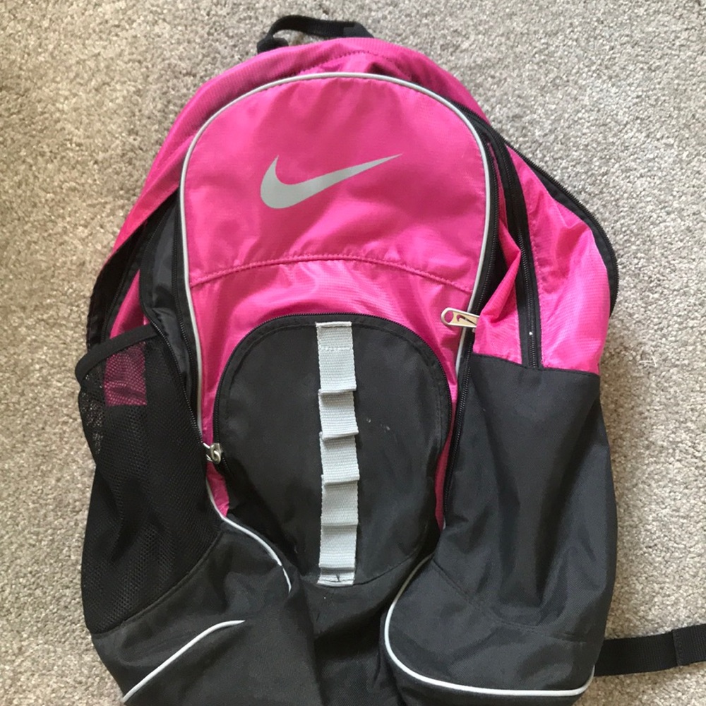 Nike pink and black backpack